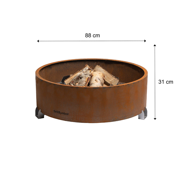 Corten Steel Fire Pit Elias, Ø 88 cm