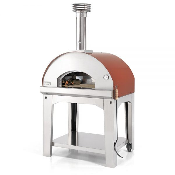 Mangiafuoco Wood Pizza Oven with Trolley - ROSSO