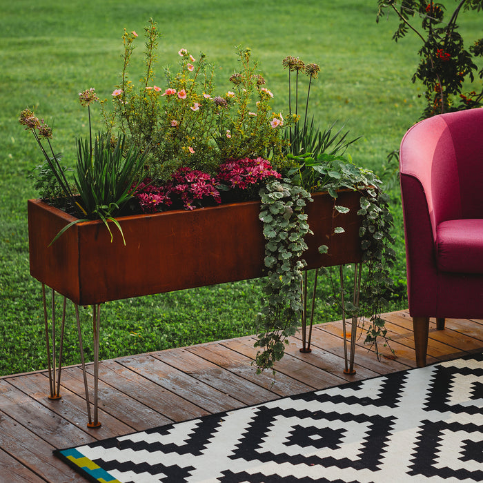 Petteri Wiimaa Corten Steel Planter Freja, 110x37x61 cm