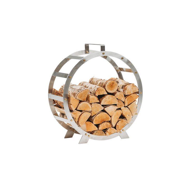 Stainless Steel Firewood Basket Hugo, Ø 58 cm
