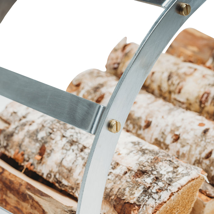 Stainless Steel Firewood Basket Hugo, Ø 58 cm