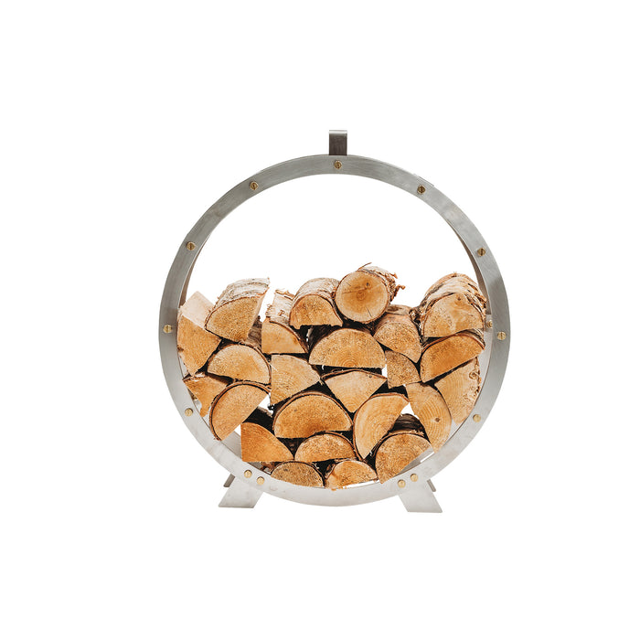 Stainless Steel Firewood Basket Hugo, Ø 58 cm