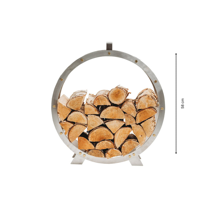 Stainless Steel Firewood Basket Hugo, Ø 58 cm