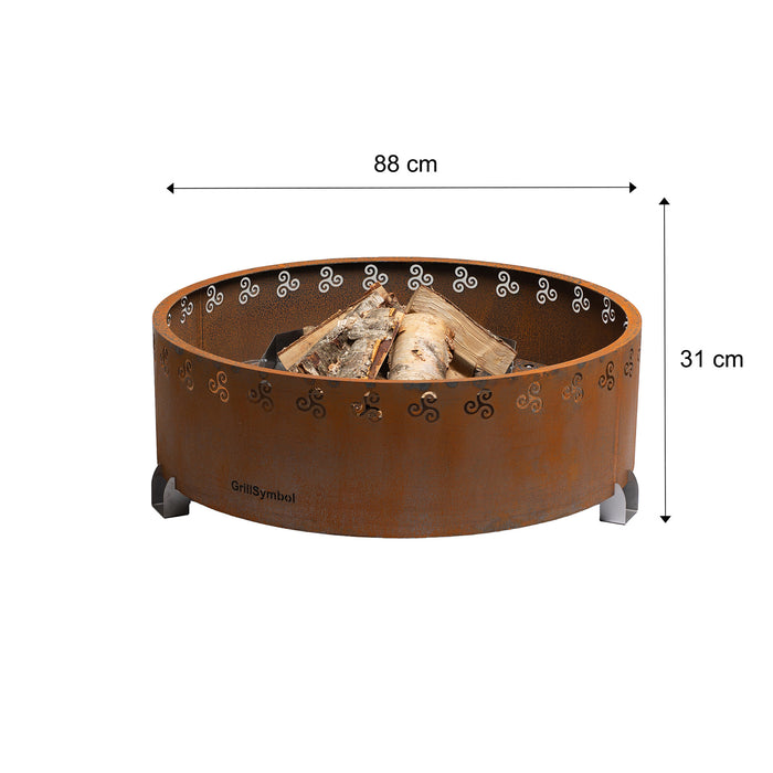 Corten Steel Fire Pit Legend, Ø 88 cm