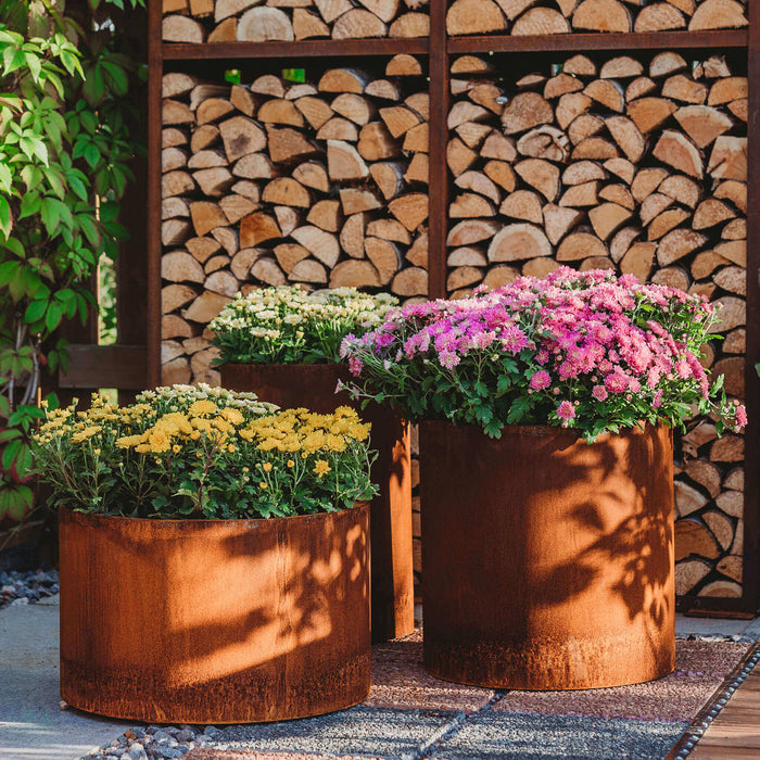 Petteri Wiimaa Corten Steel Planters Set of 3 Sisters (3 pots: Meri-S + Myy-S + Mia-S)