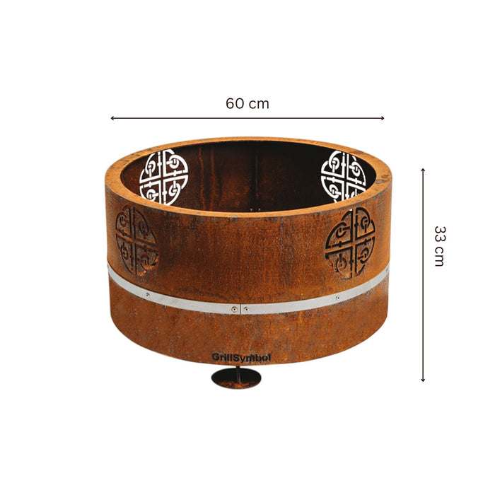 Corten Steel Fire Pit Lucas Mini, Ø 60 cm