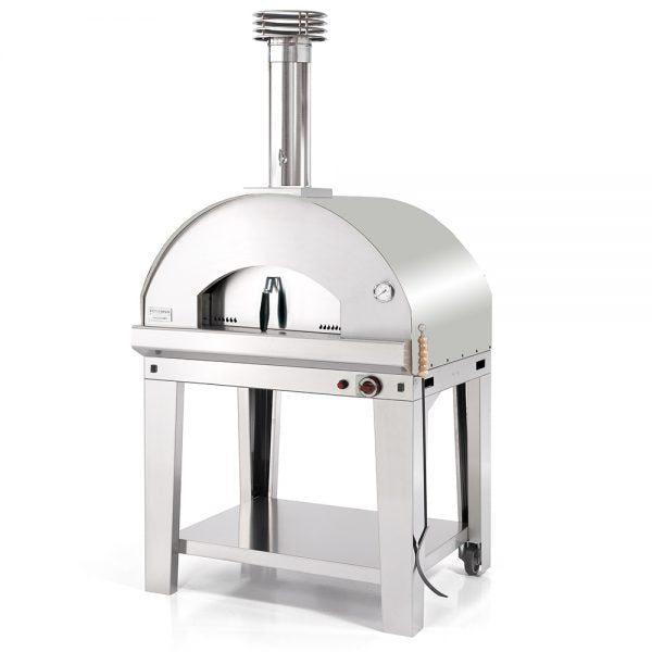 Mangiafuoco Gas Pizza Oven with Trolley - STAINLESS STEEL