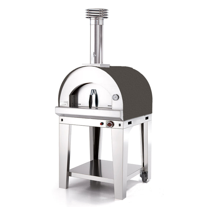 Margherita Dual Gas Pizza Oven with Trolley - ANTHRACITE