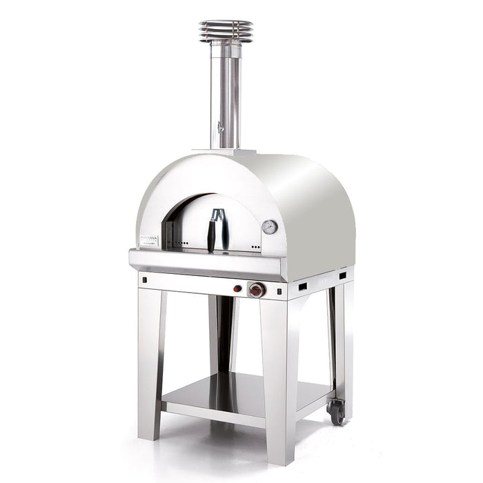 Margherita Gas Pizza Oven with Trolley - STAINLESS STEEL