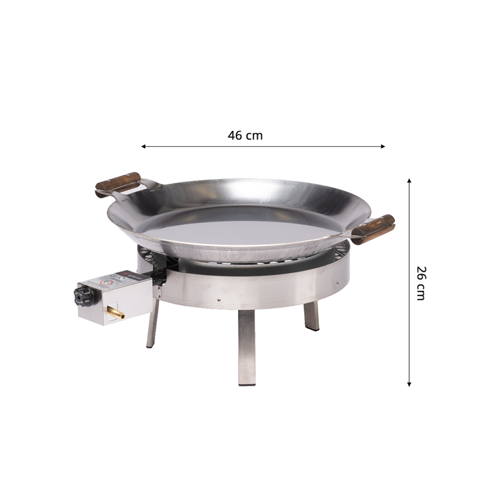 Paella Cooking Set PRO-460 inox, Ø 46 cm (pan Ø 46 cm, gas burner Ø 30 cm)