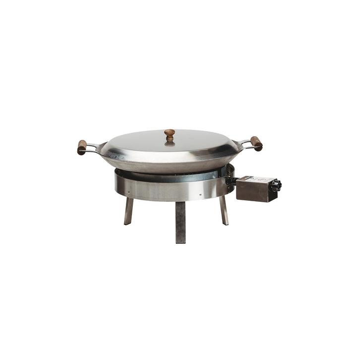 Paella Cooking Set PRO-460 inox incl. lid and cover, Ø 46 cm (pan Ø 46 cm, gas burner Ø 30 cm)