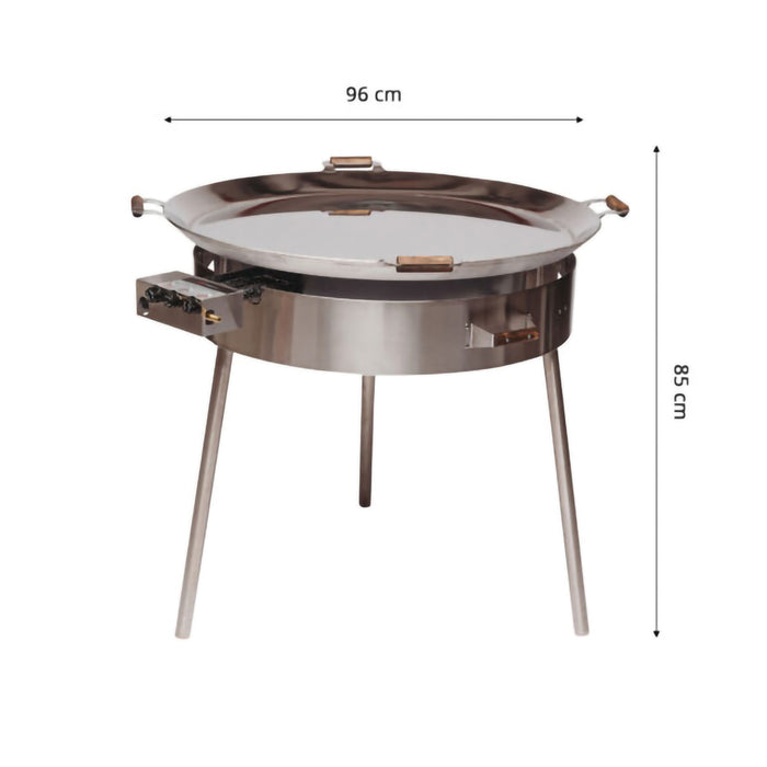 Paella Cooking Set PRO-960 inox, Ø 96 cm (pan 5 mm stainless Ø 96, gas burner Ø 60 cm)