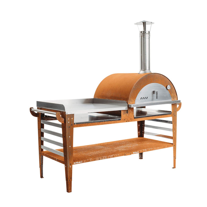 Wood Fired Pizza Oven with Stand and Side Table Pizzo-XL-Set