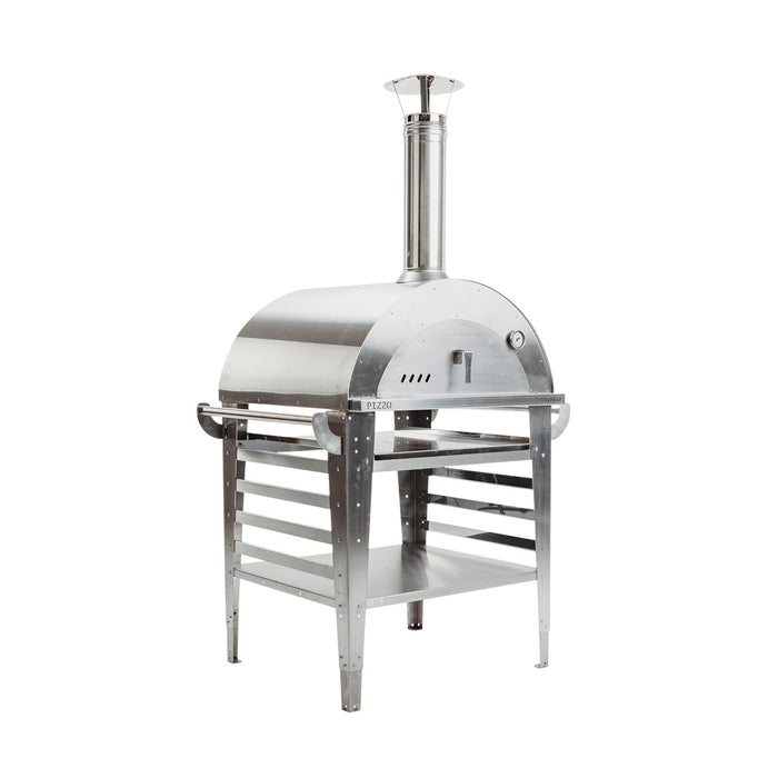 Wood Fired Pizza Oven with Stand Pizzo-set-inox