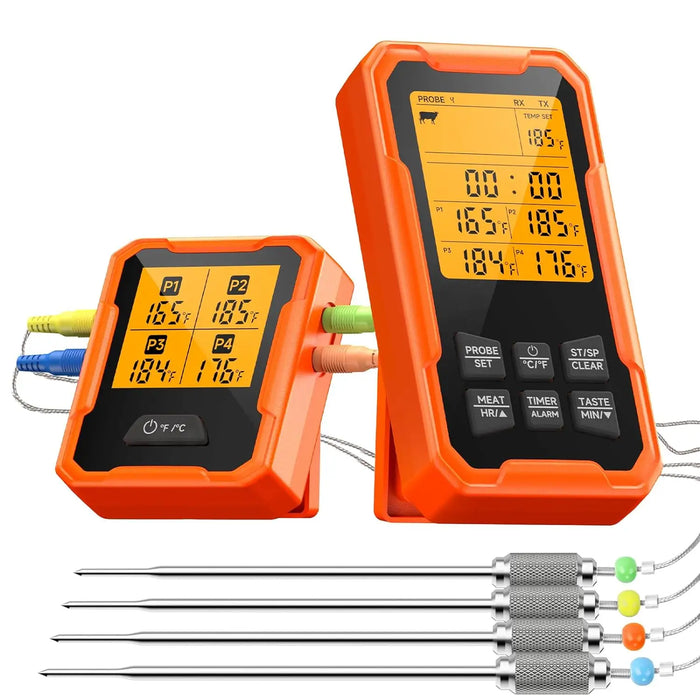 Wireless Meat Thermometer, With 4 Probes