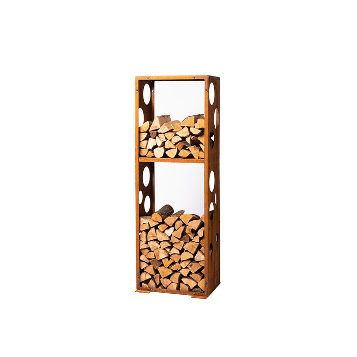 Corten Steel Firewood Rack WoodStock L (size 60x37x170 cm)