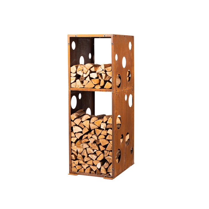 Corten Steel Firewood Rack WoodStock XL (size 60x74x170 cm)