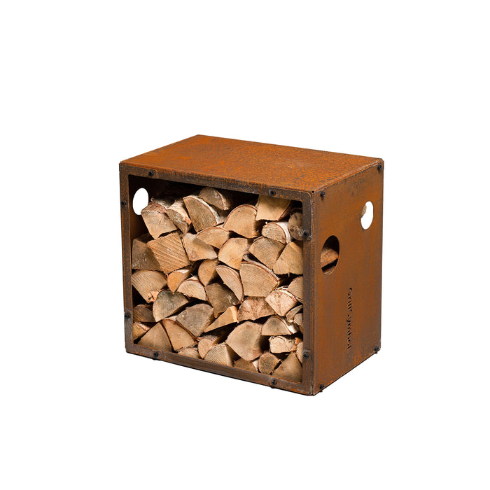 Corten Steel Firewood Rack WoodStock S (size 60x37x53 cm)