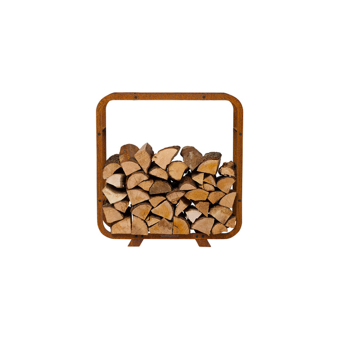 Corten Steel Firewood Rack Ake (size 72 x 72 cm)
