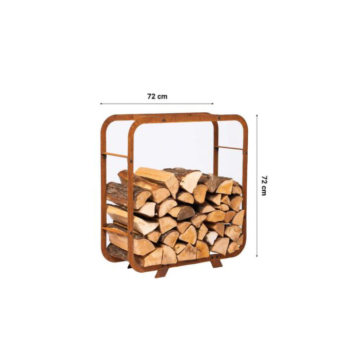 Corten Steel Firewood Rack Ake (size 72 x 72 cm)