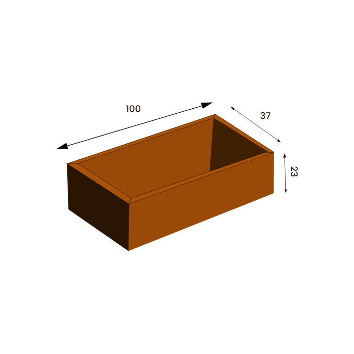 Petteri Wiimaa Corten Steel Planter Aura, 110x37x61 cm