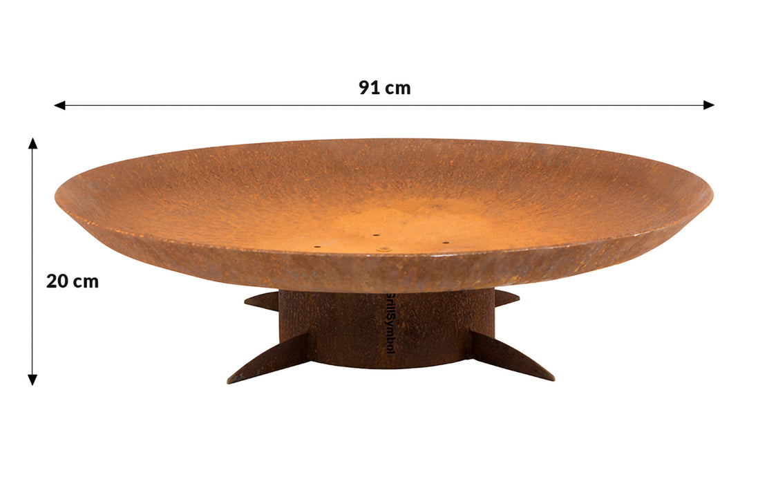 Corten Steel Fire Pit Chiaro XL, Ø 91 cm