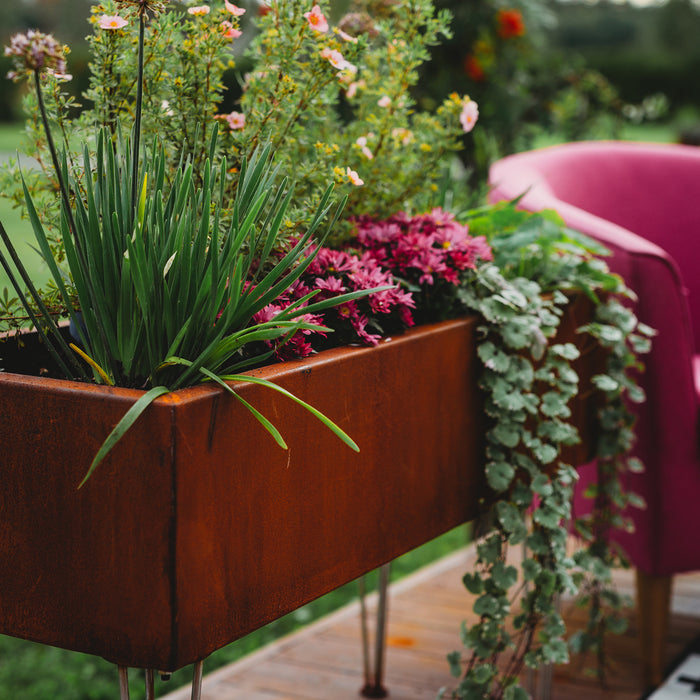 Petteri Wiimaa Corten Steel Planter Freja, 110x37x61 cm