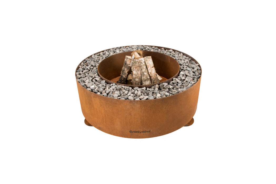 Corten Steel Fire Pit Luna, Ø 119 cm