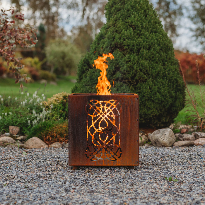 Corten Steel Fire Pit Laterna (size 48x48x48 cm)