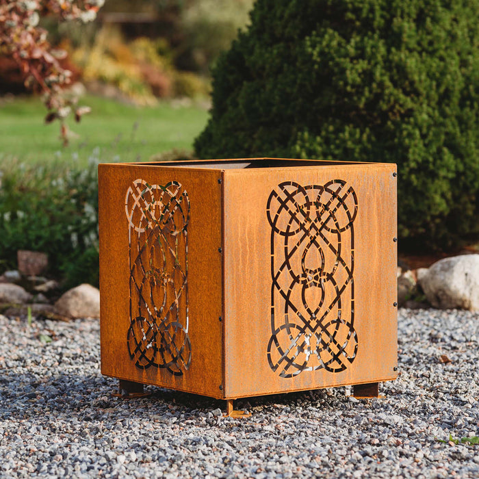Corten Steel Fire Pit Laterna (size 48x48x48 cm)