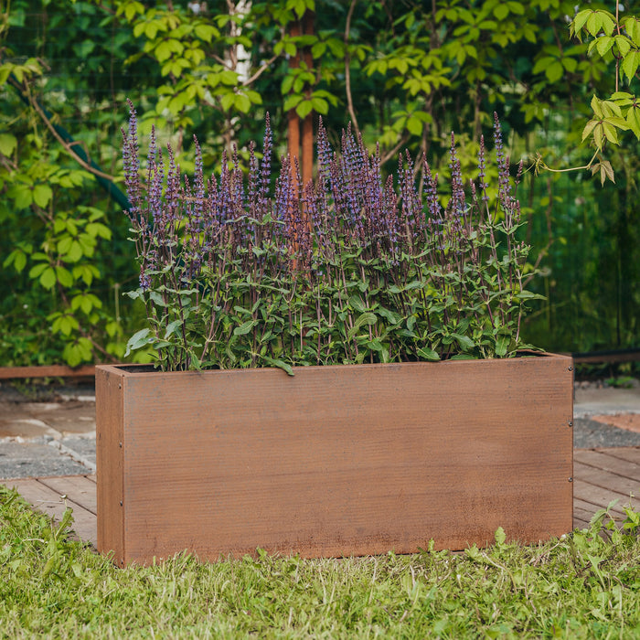 Petteri Wiimaa Corten Steel Planter Lilly 100 x 22 x 40 cm