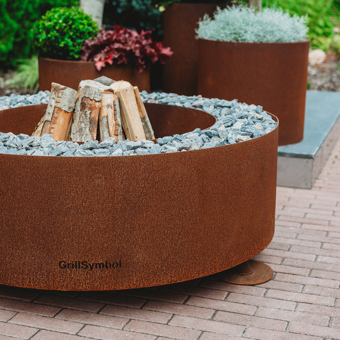 Corten Steel Fire Pit Luna, Ø 119 cm