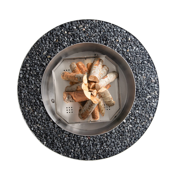 Stainless Steel Fire Pit Luna Silver, Ø 119 cm