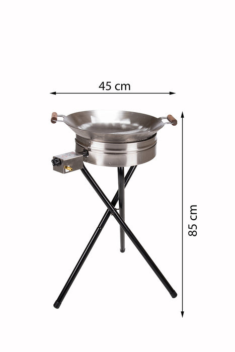 Wok Burner Set PRO-450, Ø 45 cm (wok pan Ø 45 cm, gas burner Ø 30 cm)