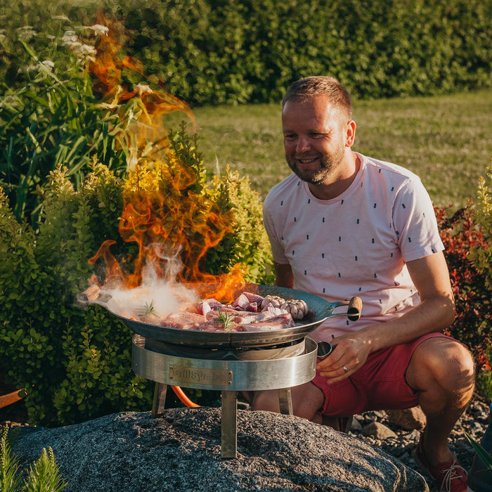 Paella Cooking Set PRO-460 inox, Ø 46 cm (pan Ø 46 cm, gas burner Ø 30 cm)