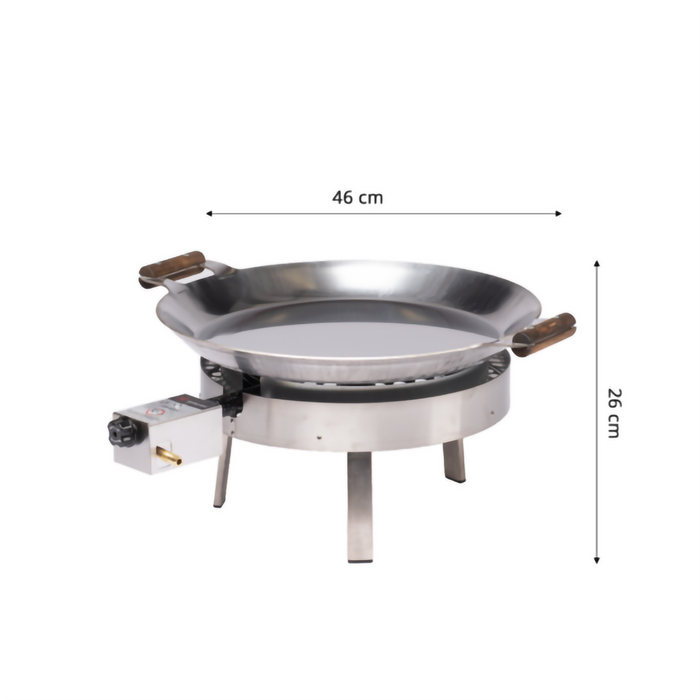 Paella Cooking Set PRO-460 inox, Ø 46 cm (pan Ø 46 cm, gas burner Ø 30 cm)