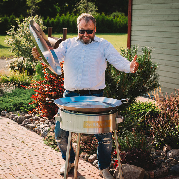 Paella Cooking Set PRO-580 inox, Ø 58 cm (pan Ø 58 cm, gas burner Ø 40 cm)