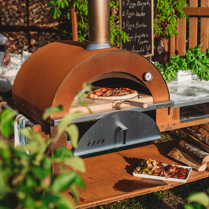 Wood Fired Pizza Oven with Stand and Side Table Pizzo-XL-Set