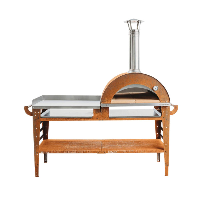 Wood Fired Pizza Oven with Stand and Side Table Pizzo-XL-Set