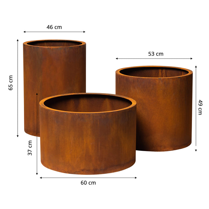 Petteri Wiimaa Corten Steel Planters Set of 3 Sisters (3 pots: Meri + Myy + Mia)