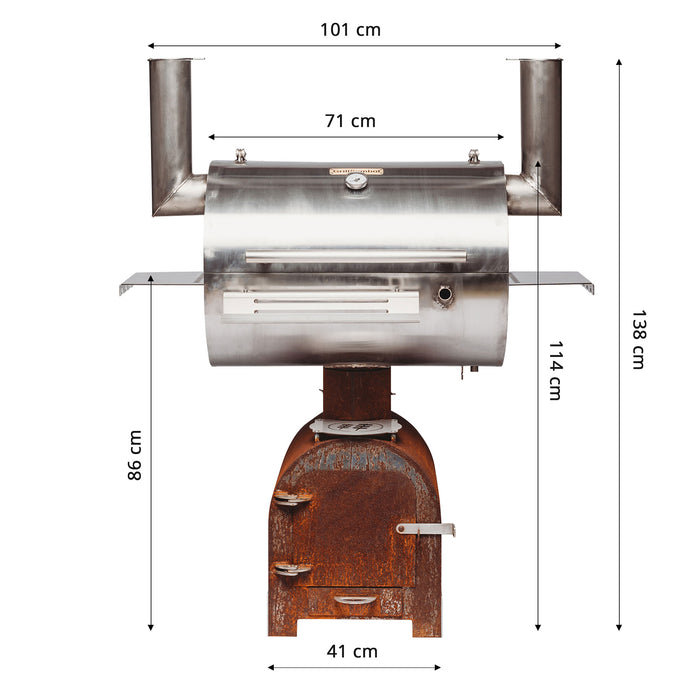 BBQ Smoker Smoky Beast Silver