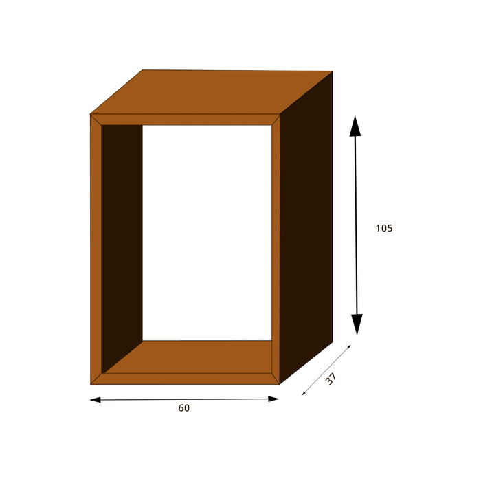 Corten Steel Firewood Rack WoodStock M (size 60x37x106 cm)